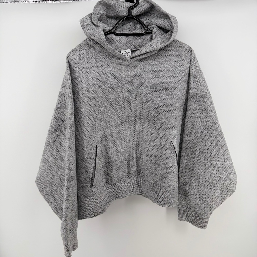 Nike Tech Pack Therma Fit ADV Hoodie Womens XL Gray Oversized Cropped DR0402